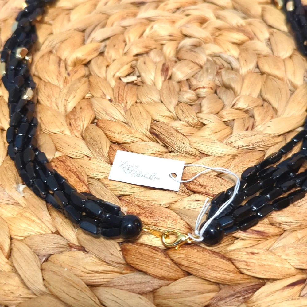 Park Lane 23 Inch Elegant Black and Gold Beaded Necklace NWT